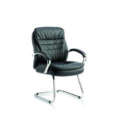 Cheap Stationery Supply of Rocky Cantilever Chair Black Leather High Back With Arms Office Statationery