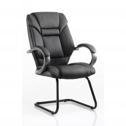 Cheap Stationery Supply of Galloway Cantilever Chair Black Leather With Arms Office Statationery