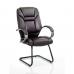 Galloway Cantilever Chair Brown Leather With Arms KC0120