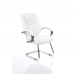 Cheap Stationery Supply of Galloway Cantilever Chair White Leather With Arms Office Statationery