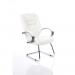 Galloway Cantilever Chair White Leather With Arms KC0121
