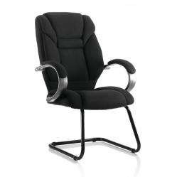 Cheap Stationery Supply of Galloway Cantilever Chair Black Fabric With Arms Office Statationery