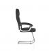 Moore Deluxe Visitor Cantilever Chair Black Leather With Arms KC0152