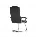 Moore Deluxe Visitor Cantilever Chair Black Leather With Arms KC0152