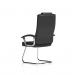Moore Deluxe Visitor Cantilever Chair Black Leather With Arms KC0152