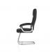 Moore Deluxe Visitor Cantilever Chair Black Leather With Arms KC0152