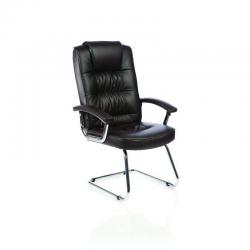 Cheap Stationery Supply of Moore Deluxe Visitor Cantilever Chair Brown Leather With Arms Office Statationery