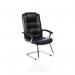 Moore Deluxe Visitor Cantilever Chair Brown Leather With Arms KC0153