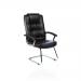 Moore Deluxe Visitor Cantilever Chair Brown Leather With Arms KC0153