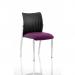 In this photo, we see a visitor at the Dynamic Visitors Academy sitting in a purple Tansy nylon back chair with a bespoke colour seat. The visitor has no arms and appears comfortable in the KCUP0016 model. The chairs ergonomic design supports the visitors posture and allows for easy maneuvering.