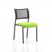 A photo of Dynamic Visitors Brunswick Black Frame Without Arms Bespoke Colour Seat Myrrh Green KCUP0082 shows a sleek and modern chair with a black frame and a vibrant green seat. The absence of arms allows for a more open and dynamic seating experience.