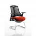 Flex Cantilever Chair Black Frame Black Back Bespoke Colour Seat Tabasco Red KCUP0276