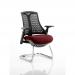 Flex Cantilever Chair Black Frame Black Back Bespoke Colour Seat Ginseng Chilli KCUP0278