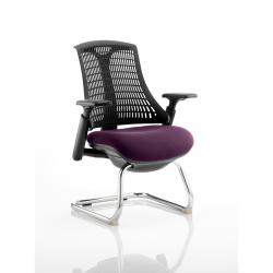 Cheap Stationery Supply of Flex Cantilever Chair Black Frame Black Back Bespoke Colour Seat Tansy Purple Office Statationery