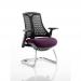 Flex Cantilever Chair Black Frame Black Back Bespoke Colour Seat Tansy Purple KCUP0280
