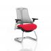 Flex Cantilever Chair White Frame White Back Bespoke Colour Seat Bergamot Cherry KCUP0721
