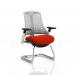 Flex Cantilever Chair White Frame White Back Bespoke Colour Seat Tabasco Red KCUP0724