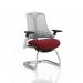 Flex Cantilever Chair White Frame White Back Bespoke Colour Seat Ginseng Chilli KCUP0726