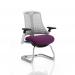 Flex Cantilever Chair White Frame White Back Bespoke Colour Seat Tansy Purple KCUP0728
