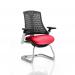 Flex Cantilever Chair White Frame Black Back Bespoke Colour Seat Bergamot Cherry KCUP0737