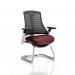 Flex Cantilever Chair White Frame  Black Back Bespoke Colour Seat Ginseng Chilli KCUP0742