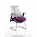 Flex Cantilever Chair Black Frame White Back Bespoke Colour Seat Tansy Purple KCUP0760