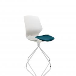 Cheap Stationery Supply of Florence Spindle White Frame Visitor Chair in Maringa Teal Office Statationery