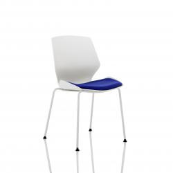 Cheap Stationery Supply of Florence White Frame Visitor Chair in Stevia Blue Office Statationery