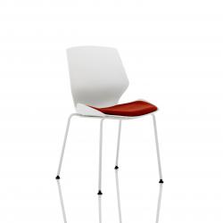 Cheap Stationery Supply of Florence White Frame Visitor Chair in Ginseng Chilli Office Statationery