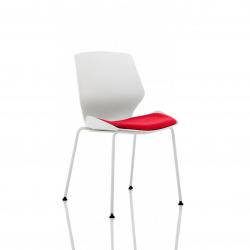 Cheap Stationery Supply of Florence White Frame Visitor Chair in Bergamot Cherry Office Statationery