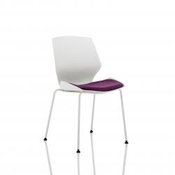 Cheap Stationery Supply of Florence White Frame Visitor Chair in Tansy Purple Office Statationery