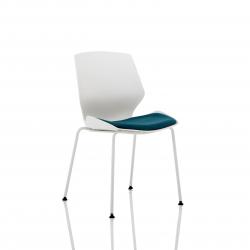 Cheap Stationery Supply of Florence White Frame Visitor Chair in Maringa Teal Office Statationery