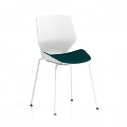 Cheap Stationery Supply of Florence White Frame Visitor Chair in Maringa Teal Office Statationery