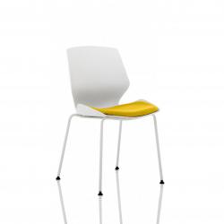 Cheap Stationery Supply of Florence White Frame Visitor Chair in Senna Yellow Office Statationery