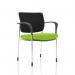 Brunswick Deluxe Black Fabric Back Chrome Frame Bespoke Colour Seat Myrrh Green With Arms KCUP1567