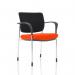 Brunswick Deluxe Black Fabric Back Chrome Frame Bespoke Colour Seat Tabasco Red With Arms KCUP1570