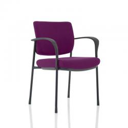 Cheap Stationery Supply of Brunswick Deluxe Black Frame Bespoke Colour Back And Seat Tansy Purple With Arms Office Statationery