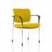 In this picture, we see the Dynamic Visitors Brunswick Deluxe with arms and a chrome frame. The back and seat are a unique, bespoke Senna Yellow color. This chair is stylish and modern, perfect for any office or reception area.