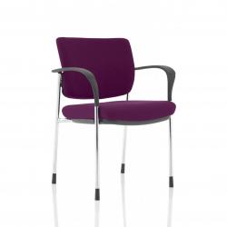 Cheap Stationery Supply of Brunswick Deluxe Chrome Frame Bespoke Colour Back And Seat Tansy Purple With Arms Office Statationery