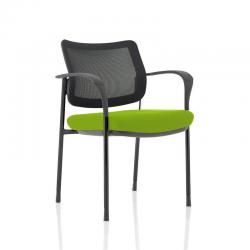 Cheap Stationery Supply of Brunswick Deluxe Mesh Back Black Frame Bespoke Colour Seat Myrrh Green With Arms KCUP1591 Office Statationery