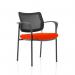 Brunswick Deluxe Mesh Back Black Frame Bespoke Colour Seat Tabasco Orange With Arms KCUP1594