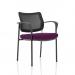 A sleek and modern black mesh back office chair with vibrant tansy purple seat, featuring dynamic armrests, for a comfortable and stylish workspace. Perfect for any professional setting.