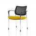 Brunswick Deluxe Mesh Back Chrome Frame Bespoke Colour Seat Senna Yellow With Arms KCUP1600
