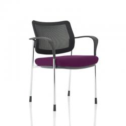 Cheap Stationery Supply of Brunswick Deluxe Mesh Back Chrome Frame Bespoke Colour Seat Tansy Purple With Arms KCUP1603 Office Statationery