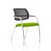 A photograph of the Dynamic Visitors Swift Visitor shows a sleek, modern chair with a bespoke colour seat in Myrrh Green. Its straight legs add to its contemporary design, making it a stylish addition to any space.