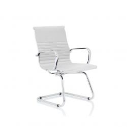 Cheap Stationery Supply of Nola White Soft Bonded Leather Cantilever Chair Office Statationery
