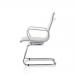 Nola White Soft Bonded Leather Cantilever Chair OP000255