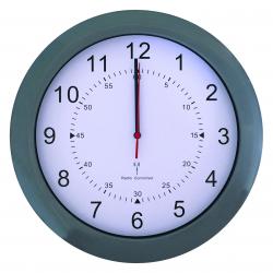 Cheap Stationery Supply of Radio Controlled Wall Clock With Grey Case Office Statationery