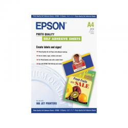 Cheap Stationery Supply of Epson White Photo Paper Self-Adhesive 167gsm (Pack of 10) C13S041106 EP41106 Office Statationery