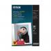 The picture shows a pack of 50 Epson Premium Glossy Photo A4 papers, weighing 255gsm. The photo paper is from the Epson brand, with a product code of C13S041624. It has a glossy finish, perfect for printing high-quality photos. Each sheet is of premium quality, ensuring vivid and vibrant colors in your prints. Ideal for any photography or printing project.